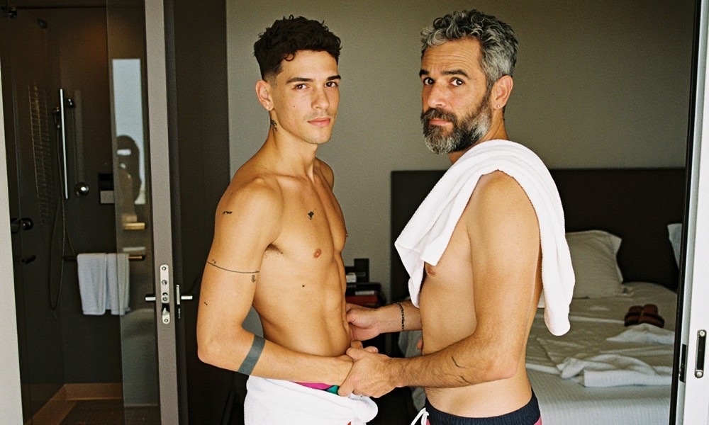 Meu paizão e eu no hotel
