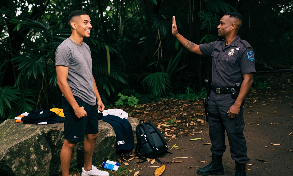 Tava fazendo sexo na mata, e o policial me pegou!