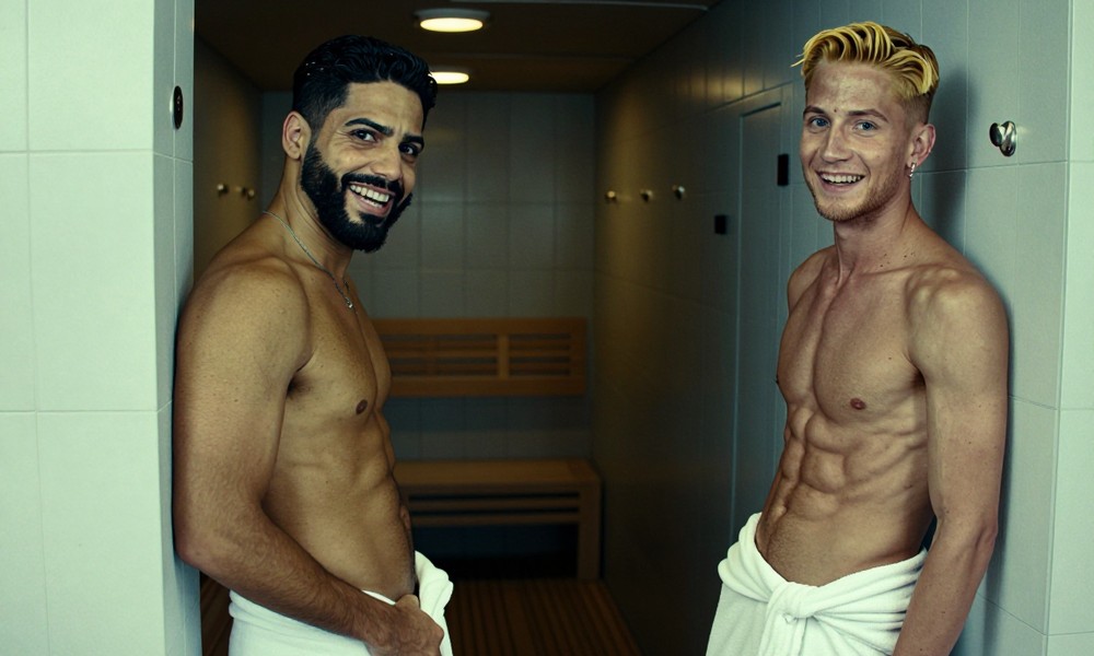Transei com meu primo na sauna